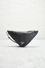 FWRD Renew Prada Triangle Pouch in Black, view 3, click to view large image.