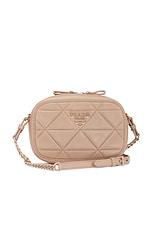 FWRD Renew Prada Nappa-Leather Shoulder Bag in Powder Pink, view 1, click to view large image.