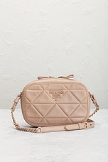 FWRD Renew Prada Nappa-Leather Shoulder Bag in Powder Pink, view 2, click to view large image.