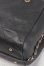 FWRD Renew Chanel Calfskin Shopping Tote Bag in Black, view 7, click to view large image.