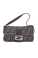 FWRD Renew Fendi Zucca Baguette Shoulder Bag in Grey, view 1, click to view large image.