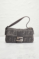 FWRD Renew Fendi Zucca Baguette Shoulder Bag in Grey, view 2, click to view large image.