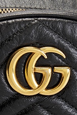 FWRD Renew Gucci Mini GG Marmont Round Shoulder Bag in Black, view 6, click to view large image.