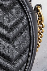 FWRD Renew Gucci Mini GG Marmont Round Shoulder Bag in Black, view 8, click to view large image.