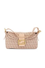 FWRD Renew Fendi Zucchino Mama Baguette Shoulder Bag in Pink, view 1, click to view large image.