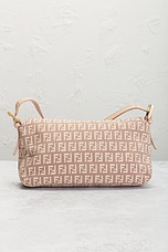 FWRD Renew Fendi Zucchino Mama Baguette Shoulder Bag in Pink, view 3, click to view large image.