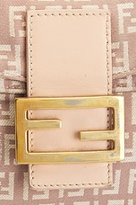 FWRD Renew Fendi Zucchino Mama Baguette Shoulder Bag in Pink, view 6, click to view large image.