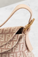 FWRD Renew Fendi Zucchino Mama Baguette Shoulder Bag in Pink, view 8, click to view large image.