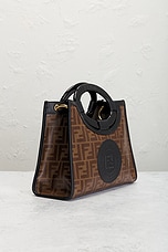 FWRD Renew Fendi Zucca Runaway Shopper Handbag in Brown, view 4, click to view large image.