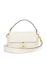 FWRD Renew Fendi Zucca Baguette Shoulder Bag in White, view 1, click to view large image.