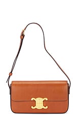 FWRD Renew Celine Triomphe Shoulder Bag in Brown, view 1, click to view large image.