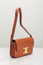 FWRD Renew Celine Triomphe Shoulder Bag in Brown, view 4, click to view large image.