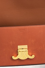 FWRD Renew Celine Triomphe Shoulder Bag in Brown, view 6, click to view large image.