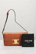 FWRD Renew Celine Triomphe Shoulder Bag in Brown, view 9, click to view large image.