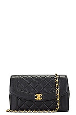 FWRD Renew Chanel Chain Caviar Medium Diana Flap Bag in Black, view 1, click to view large image.