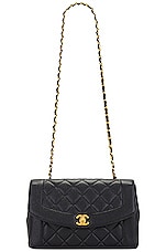FWRD Renew Chanel Chain Caviar Medium Diana Flap Bag in Black, view 5, click to view large image.