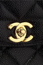 FWRD Renew Chanel Chain Caviar Medium Diana Flap Bag in Black, view 7, click to view large image.