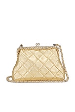 FWRD Renew Chanel Lambskin Shoulder Bag in Gold, view 1, click to view large image.