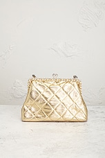 FWRD Renew Chanel Lambskin Shoulder Bag in Gold, view 3, click to view large image.