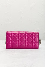 FWRD Renew Dior Lady Cannage Wallet On Chain in Purple, view 3, click to view large image.