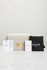 FWRD Renew Celine Calfskin Triomphe Shoulder Bag in Light Stone, view 9, click to view large image.