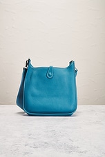 FWRD Renew Hermes Evelyne PM Shoulder Bag in Blue Jean, view 3, click to view large image.