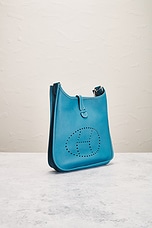 FWRD Renew Hermes Evelyne PM Shoulder Bag in Blue Jean, view 4, click to view large image.