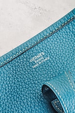 FWRD Renew Hermes Evelyne PM Shoulder Bag in Blue Jean, view 7, click to view large image.