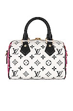 FWRD Renew Louis Vuitton Spring in the City Empreinte Speedy Bandouliere 20 Bag in Black, view 3, click to view large image.