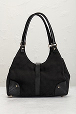 FWRD Renew Gucci GG Canvas Shoulder Bag in Black, view 3, click to view large image.