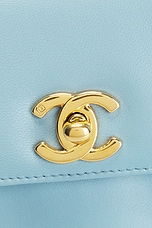 FWRD Renew Chanel Lambskin Kelly Handbag in Blue, view 6, click to view large image.