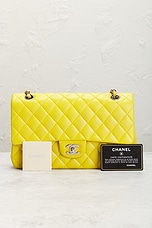 FWRD Renew Chanel Lambskin Classic Flap Bag in Yellow, view 9, click to view large image.