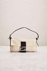 FWRD Renew Fendi Zucca Mama Baguette Shoulder Bag in Beige, view 2, click to view large image.