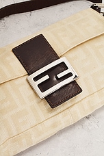 FWRD Renew Fendi Zucca Mama Baguette Shoulder Bag in Beige, view 5, click to view large image.