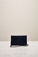 FWRD Renew Chanel Timeless Wallet on Chain in Blue, view 2, click to view large image.