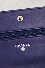 FWRD Renew Chanel Timeless Wallet on Chain in Blue, view 5, click to view large image.