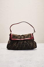 FWRD Renew Fendi Zucca Shoulder Bag in Brown, view 2, click to view large image.