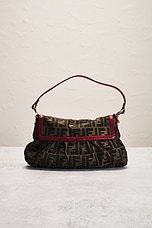 FWRD Renew Fendi Zucca Shoulder Bag in Brown, view 3, click to view large image.