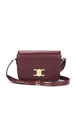 FWRD Renew Celine Triomphe Shoulder Bag in Bordeaux, view 1, click to view large image.