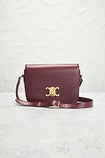 FWRD Renew Celine Triomphe Shoulder Bag in Bordeaux, view 2, click to view large image.