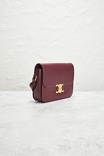 FWRD Renew Celine Triomphe Shoulder Bag in Bordeaux, view 4, click to view large image.