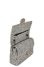 FWRD Renew Chanel Tweed Matelasse Chain Double Flap Shoulder Bag in Black & White, view 4, click to view large image.