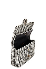 FWRD Renew Chanel Tweed Matelasse Chain Double Flap Shoulder Bag in Black & White, view 5, click to view large image.