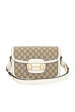 FWRD Renew Gucci Horsebit 1955 Shoulder Bag in Beige, view 1, click to view large image.