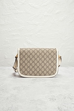 FWRD Renew Gucci Horsebit 1955 Shoulder Bag in Beige, view 3, click to view large image.