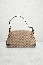 FWRD Renew Gucci Horsebit 1955 Shoulder Bag in Beige, view 3, click to view large image.