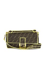 FWRD Renew Fendi Zucca Mama Baguette Shoulder Bag in Brown, view 1, click to view large image.