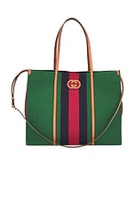 FWRD Renew Gucci Interlocking G Tote Bag in Green, view 1, click to view large image.