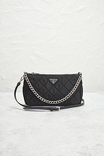 FWRD Renew Prada Tessuto Nylon Crossbody Bag in Black, view 2, click to view large image.