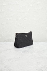 FWRD Renew Prada Tessuto Nylon Crossbody Bag in Black, view 4, click to view large image.